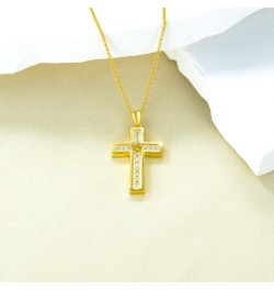 925 Sterling Silver Cross Necklace for Women Birthstone Necklace Gold Plating 5A Cubic Zirconia Birthstone Necklaces for Teen...