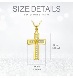 925 Sterling Silver Cross Necklace for Women Birthstone Necklace Gold Plating 5A Cubic Zirconia Birthstone Necklaces for Teen...