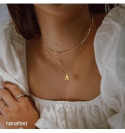 Stainless Steel Initial Necklaces for Women, A-Z Letter Pendant Choker Necklace with Simple Patterned Surface Design, Jewelry...