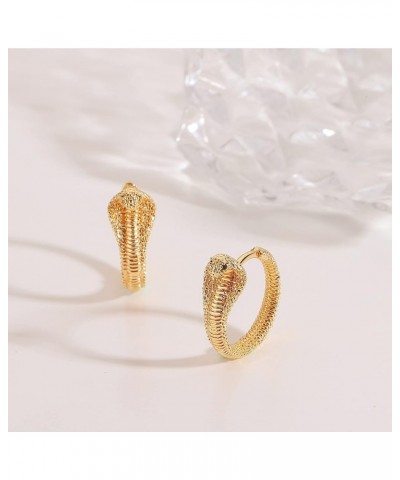 Gold Snake Earrings for Women 18K Gold Plated Dainty Snake Shaped Charm Huggie Hoop Earrings Small Tiny Vintage Minimalist Da...