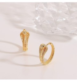 Gold Snake Earrings for Women 18K Gold Plated Dainty Snake Shaped Charm Huggie Hoop Earrings Small Tiny Vintage Minimalist Da...