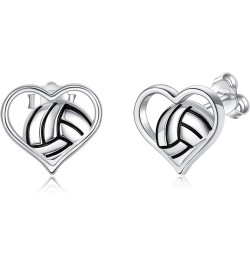 Volleyball Earrings Sterling Silver Volleyball Heart Stud Earrings Sports Jewelry Gifts for Women Girls Sports Lovers $13.51 ...