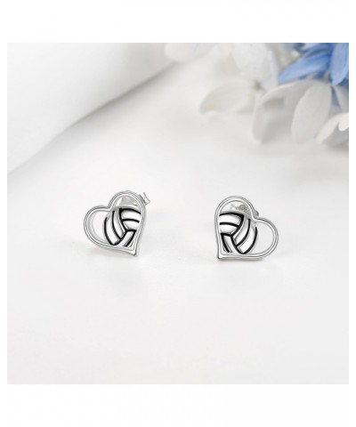 Volleyball Earrings Sterling Silver Volleyball Heart Stud Earrings Sports Jewelry Gifts for Women Girls Sports Lovers $13.51 ...