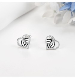 Volleyball Earrings Sterling Silver Volleyball Heart Stud Earrings Sports Jewelry Gifts for Women Girls Sports Lovers $13.51 ...