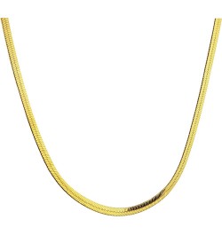 Gold Plated Flat Chain Necklace - Choker Necklace Flat Snake Chain Herringbone Necklace Dainty Jewelry Gift for Women & Men S...