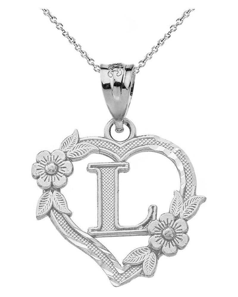 10k Initial Heart Pendant Necklace for Women in White Gold 22.0 Inches L $40.79 Necklaces