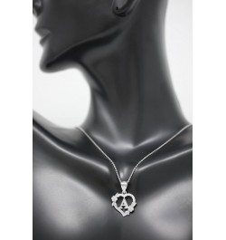 10k Initial Heart Pendant Necklace for Women in White Gold 22.0 Inches L $40.79 Necklaces