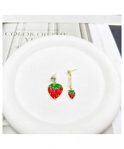 Cute Fruit Earrings for Women Funny Kawaii Fruit Dangle Drop Earrings Sparkle Cubic Zirconia Colourful Food Earrings for Girl...