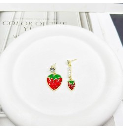 Cute Fruit Earrings for Women Funny Kawaii Fruit Dangle Drop Earrings Sparkle Cubic Zirconia Colourful Food Earrings for Girl...