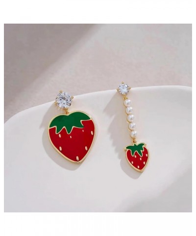 Cute Fruit Earrings for Women Funny Kawaii Fruit Dangle Drop Earrings Sparkle Cubic Zirconia Colourful Food Earrings for Girl...