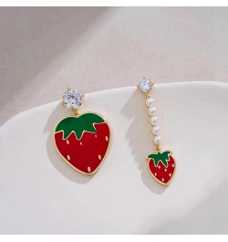 Cute Fruit Earrings for Women Funny Kawaii Fruit Dangle Drop Earrings Sparkle Cubic Zirconia Colourful Food Earrings for Girl...