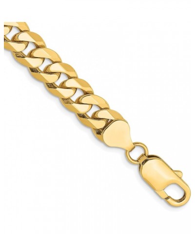 Solid 14K Yellow Gold 8mm Flat Beveled Curb with Lobster Lock Chain -8.5" 9.0 8.5 Inches $779.40 Bracelets