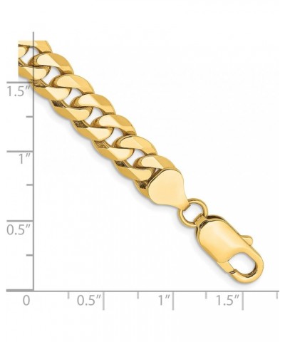 Solid 14K Yellow Gold 8mm Flat Beveled Curb with Lobster Lock Chain -8.5" 9.0 8.5 Inches $779.40 Bracelets