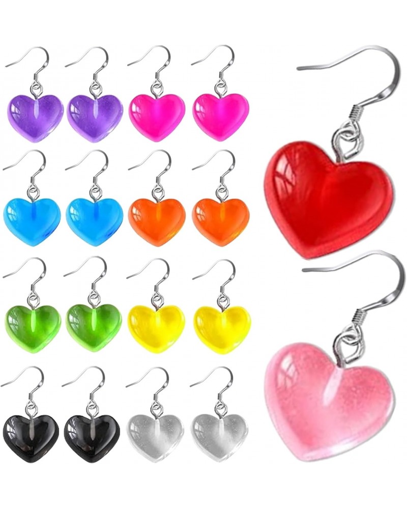 10 Pairs Valentines Day Gummy Heart Earrings Sweet Candy Heart Jewelry for Women Girls Valentine's Gift $5.82 Earrings