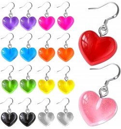 10 Pairs Valentines Day Gummy Heart Earrings Sweet Candy Heart Jewelry for Women Girls Valentine's Gift $5.82 Earrings