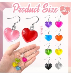 10 Pairs Valentines Day Gummy Heart Earrings Sweet Candy Heart Jewelry for Women Girls Valentine's Gift $5.82 Earrings