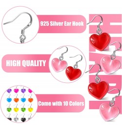 10 Pairs Valentines Day Gummy Heart Earrings Sweet Candy Heart Jewelry for Women Girls Valentine's Gift $5.82 Earrings