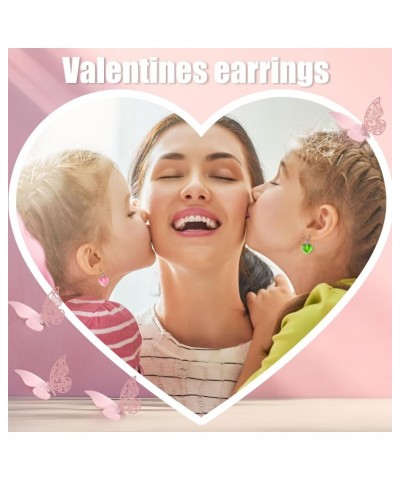 10 Pairs Valentines Day Gummy Heart Earrings Sweet Candy Heart Jewelry for Women Girls Valentine's Gift $5.82 Earrings