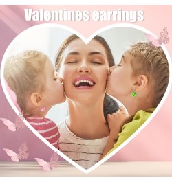 10 Pairs Valentines Day Gummy Heart Earrings Sweet Candy Heart Jewelry for Women Girls Valentine's Gift $5.82 Earrings