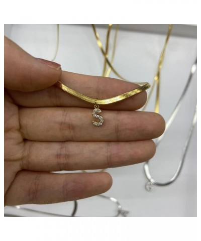 Dainty Initial Necklaces Gold Letter Chokers for Women Girls,18k gold Chain Necklace Simple Cubic Zircon Minimalist Pendant H...