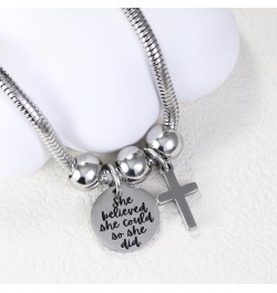 Bible Verse Cross Bracelets Christian Gifts Prayer Charm Faith Religious Jewelry for Women She believe she could $10.12 Brace...