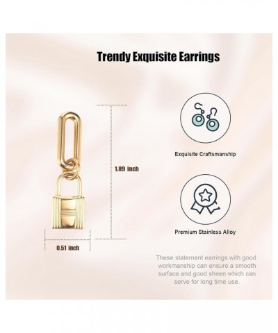 Fashionable Retro Handmade Geometric Earrings, Suitable For Daily Wear, As A Unique Birthday Gift For Women, Lock head $5.69 ...