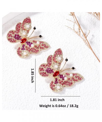 Butterfly Tassel Stud Earrings for Women Girls Trendy, Crystal Rhinestone Cubic Zirconia Drop Earrings Dangle, Hypoallergenic...