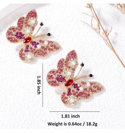 Butterfly Tassel Stud Earrings for Women Girls Trendy, Crystal Rhinestone Cubic Zirconia Drop Earrings Dangle, Hypoallergenic...