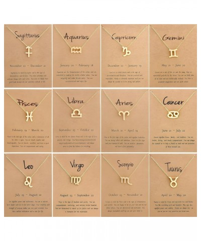 DUCKYDARRY Gold constellation sign Letter necklace for Women Friend Expecting Gifts Aries Taurus Genimi Cancer Leo Virgo Libr...