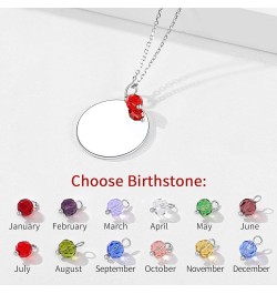 Personalized Custom Message Necklace 925 Sterling Silver Round/Heart/Dog Tag Pendant with 18 Inches Chain, Valentine's Day Bi...