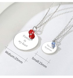 Personalized Custom Message Necklace 925 Sterling Silver Round/Heart/Dog Tag Pendant with 18 Inches Chain, Valentine's Day Bi...