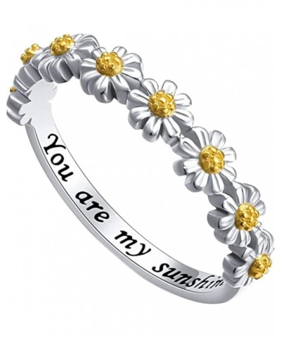 Sunflower Ring Fashion Trend Flower Full Diamond Zircon Ring Ladies Jewelry Diamond Rings for Women sliver 6 $6.29 Rings