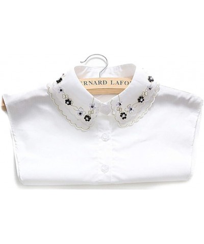 Choker Necklace Unisex Women Peter Pan Detachable Lapel Shirt Fake False Collar Daisy-White $7.29 Necklaces