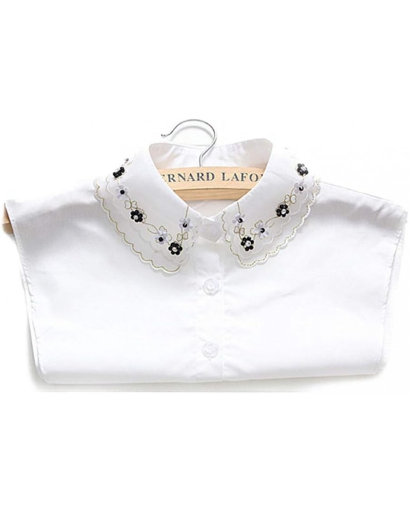 Choker Necklace Unisex Women Peter Pan Detachable Lapel Shirt Fake False Collar Daisy-White $7.29 Necklaces