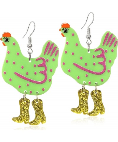 Funny Cute Kawaii Acrylic Big Hen Chicken Drop Dangle Earrings Thanksgiving Anime Turkey Animal Earrings for Women Girls Fash...