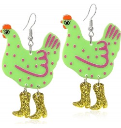 Funny Cute Kawaii Acrylic Big Hen Chicken Drop Dangle Earrings Thanksgiving Anime Turkey Animal Earrings for Women Girls Fash...