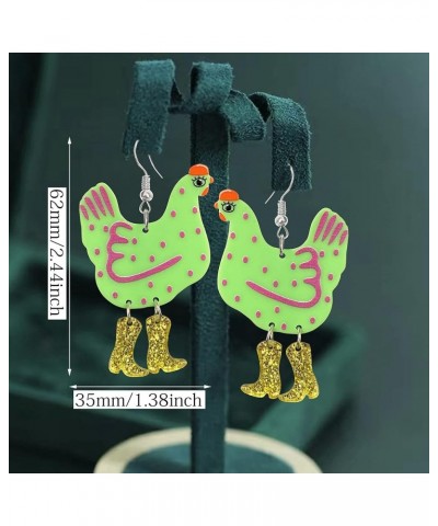 Funny Cute Kawaii Acrylic Big Hen Chicken Drop Dangle Earrings Thanksgiving Anime Turkey Animal Earrings for Women Girls Fash...