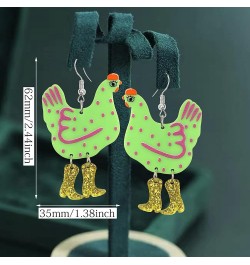 Funny Cute Kawaii Acrylic Big Hen Chicken Drop Dangle Earrings Thanksgiving Anime Turkey Animal Earrings for Women Girls Fash...