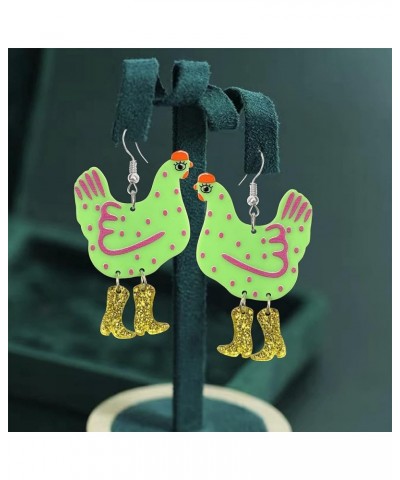 Funny Cute Kawaii Acrylic Big Hen Chicken Drop Dangle Earrings Thanksgiving Anime Turkey Animal Earrings for Women Girls Fash...