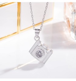 925 Sterling Silver Necklace Women Solid Silver Chain 18 inches Personality Design Camera Shape Pendant Chocker Fine Jewelry ...