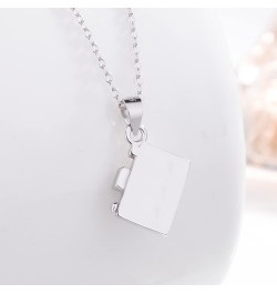 925 Sterling Silver Necklace Women Solid Silver Chain 18 inches Personality Design Camera Shape Pendant Chocker Fine Jewelry ...