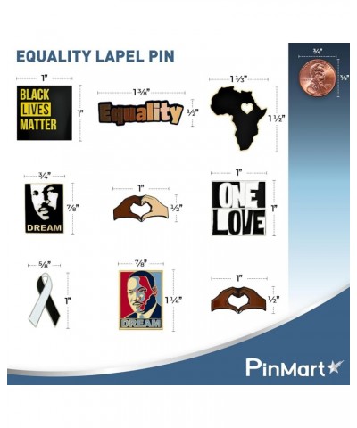 Equality Lapel Pin – Black Die Plated Enamel Lapel Pin for BLM Advocates – Raise Awareness and Fight for Equality – Badge for...