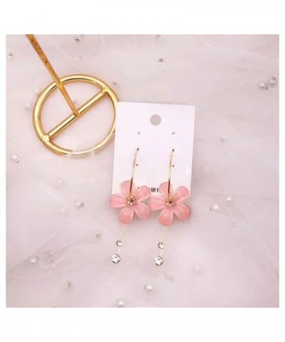 Acrylic Rose Flower Dangle Drop Earrings for Women Girls Boho Multicolor Daisy Sunflower Sakura Petal Chic Crystal Rhinestone...