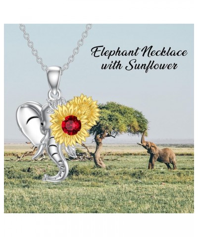 Elephant Necklace for Women 925 Sterling Silver Natural Gemstone Elephant Pendant Luck Jewelry Christmas Birthday Gift for Gi...