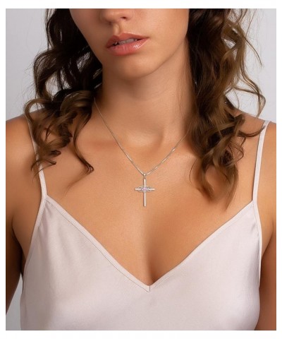 Women's Cross Necklace Sterling Silver Infinity Heart Crucifix Pendant Gemstones Criss Jewelry 10-pink tourmaline-Oct $27.30 ...