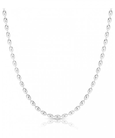 925 Sterling Silver Rice Bead Chain, Silver Oval Bead Chain Necklace, Silver Beaded Chain Necklace. 36.0 Inches 4MM $11.60 Ne...