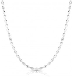 925 Sterling Silver Rice Bead Chain, Silver Oval Bead Chain Necklace, Silver Beaded Chain Necklace. 36.0 Inches 4MM $11.60 Ne...