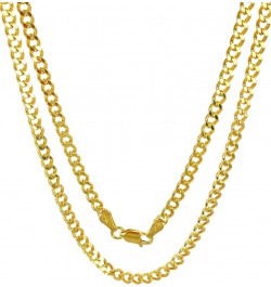 14K Real Gold Cuban Link Chain - 1.9mm 2.15mm 2.9mm 3.8mm 4.75mm Diamond Cut Concave Cuban Curb Chain Pendant Necklace For Me...