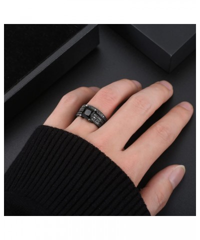 Liza Bridal Set Gothic Modern Black Cubic Zirconia Engagement Ring Wedding Band Fashion Jewelry For Women $12.99 Sets