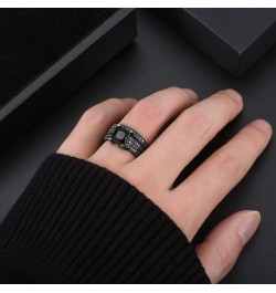 Liza Bridal Set Gothic Modern Black Cubic Zirconia Engagement Ring Wedding Band Fashion Jewelry For Women $12.99 Sets